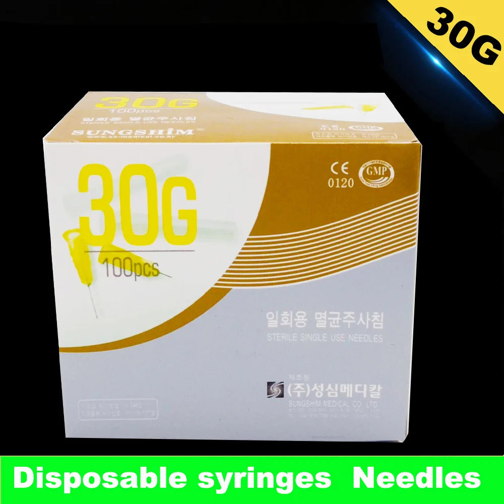 Disposable 30G Ultrafine Syringe Needles 4mm / 13mm / 25mm Painless