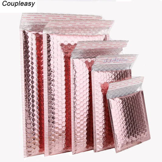 100pcs Rose Gold Bubble Mailers Padded Shipping Envelopes Waterproof