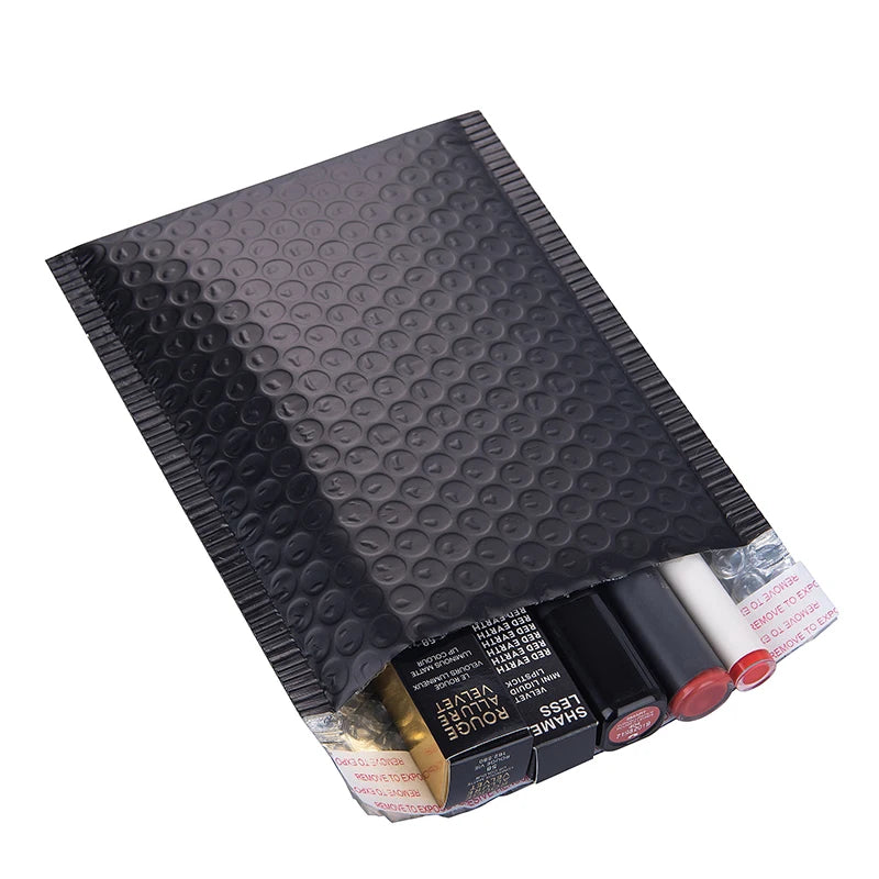100pcs Matte Black Bubble Mailers Padded Waterproof Self-Sealing Shipping Bags
