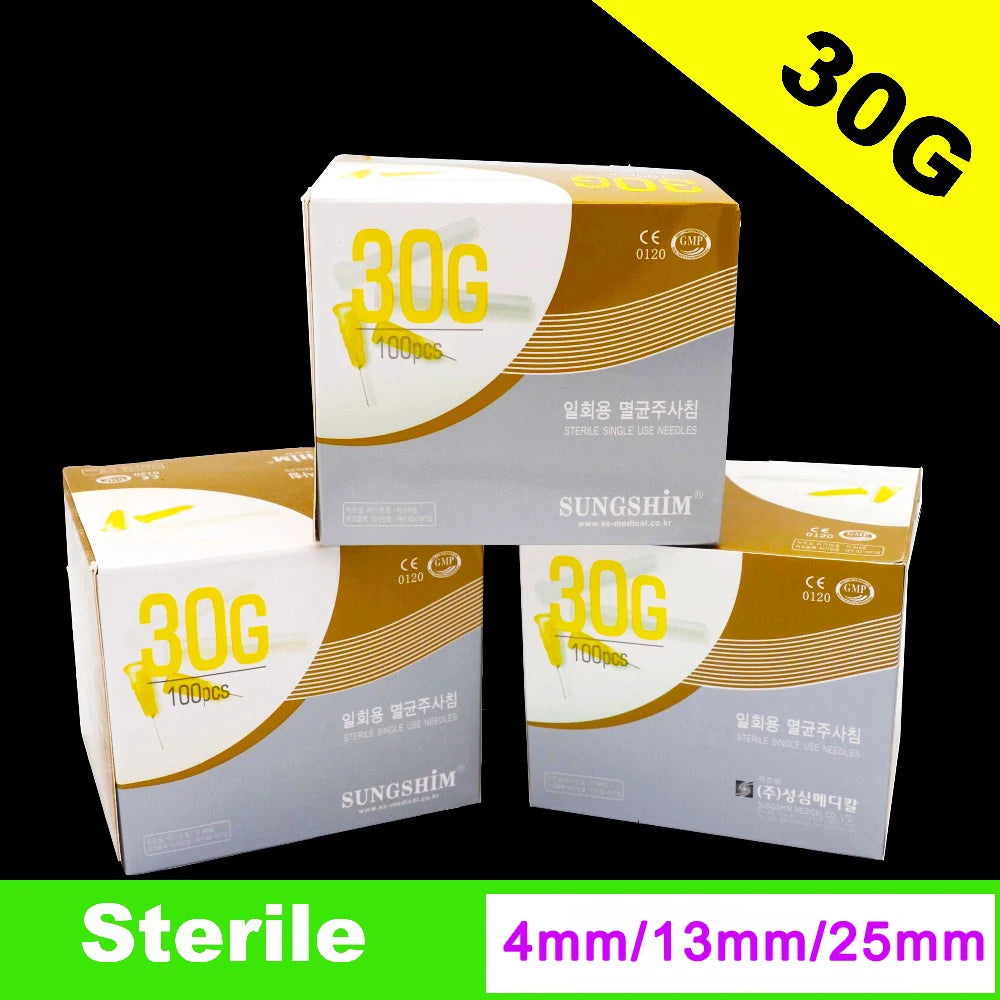 Disposable 30G Ultrafine Syringe Needles 4mm / 13mm / 25mm Painless