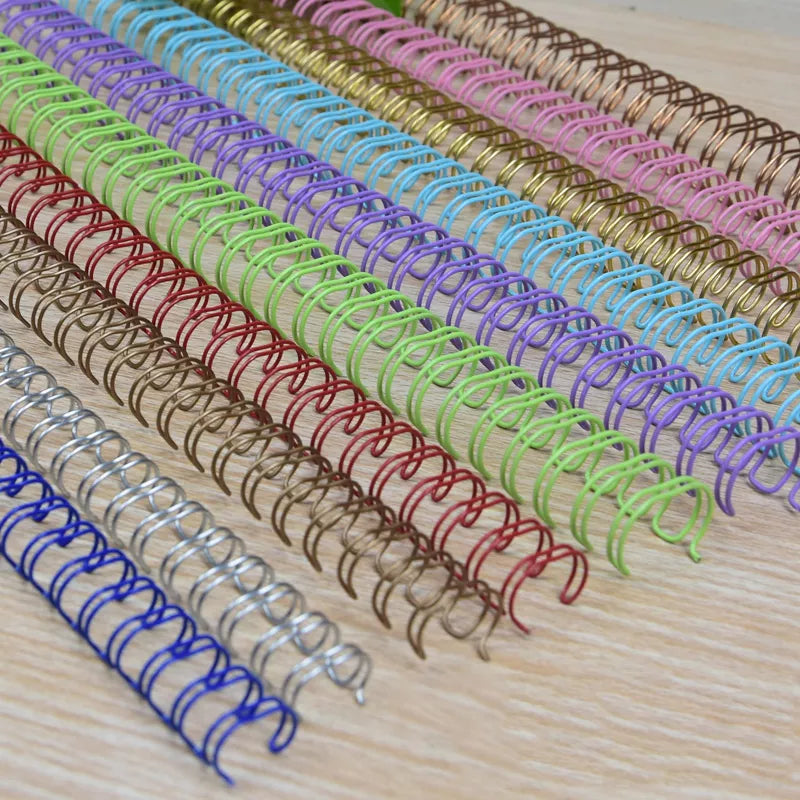 50/100pcs Metal Double Wire Binding Coils A4 Notebook Calendar Spiral Rings