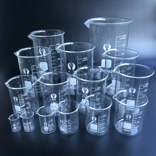 Borosilicate 3.3 Glass Beaker Set Laboratory Measuring Cup Kitchen Use