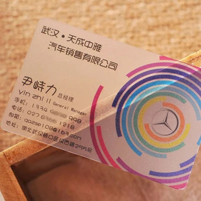 100pcs Custom Frosted Transparent PVC Business Cards Printing