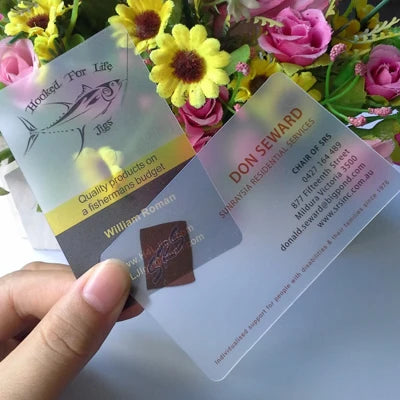 100pcs Custom Frosted Transparent PVC Business Cards Printing