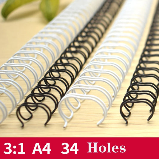 50/100pcs Metal Double Wire Binding Coils A4 Notebook Calendar Spiral Rings