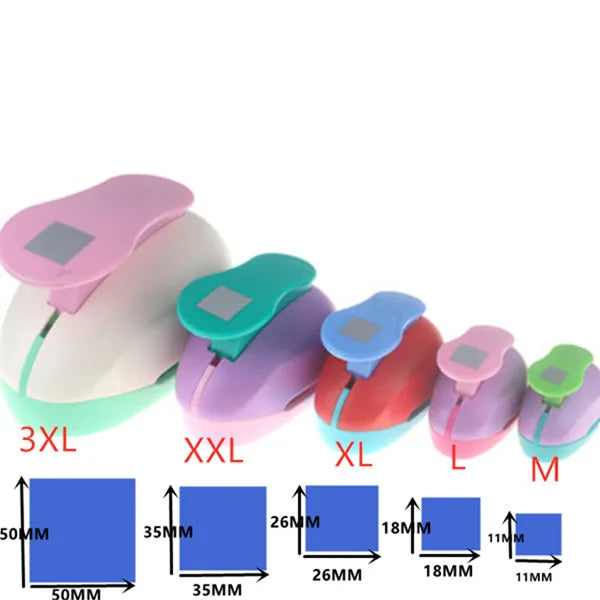 18–53mm Square Craft Punch Paper Cutter Scrapbooking DIY Hole Punch