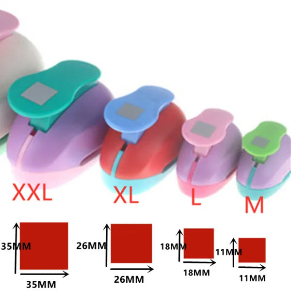 18–53mm Square Craft Punch Paper Cutter Scrapbooking DIY Hole Punch